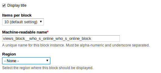 block config after